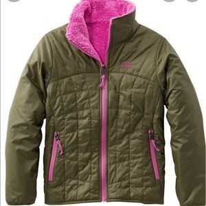 L.L. Bean Mountain Bound Reversible Little Girls’ Large Jacket 6X-7 💚💓